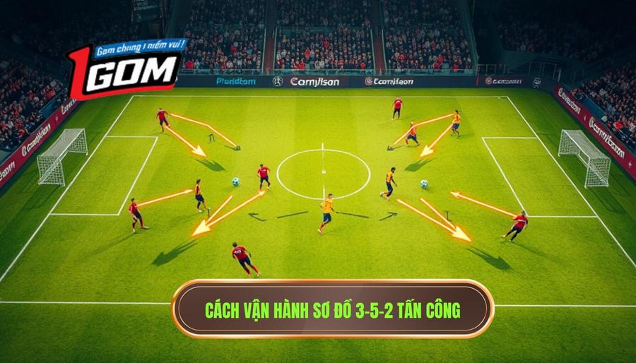 3. Cách vận hành sơ đồ 3-5-2 tấn công